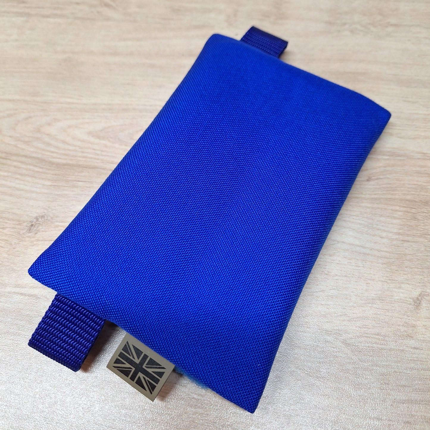 Blue Simple EDC Pouch with Black Zip and Blue Loop panel