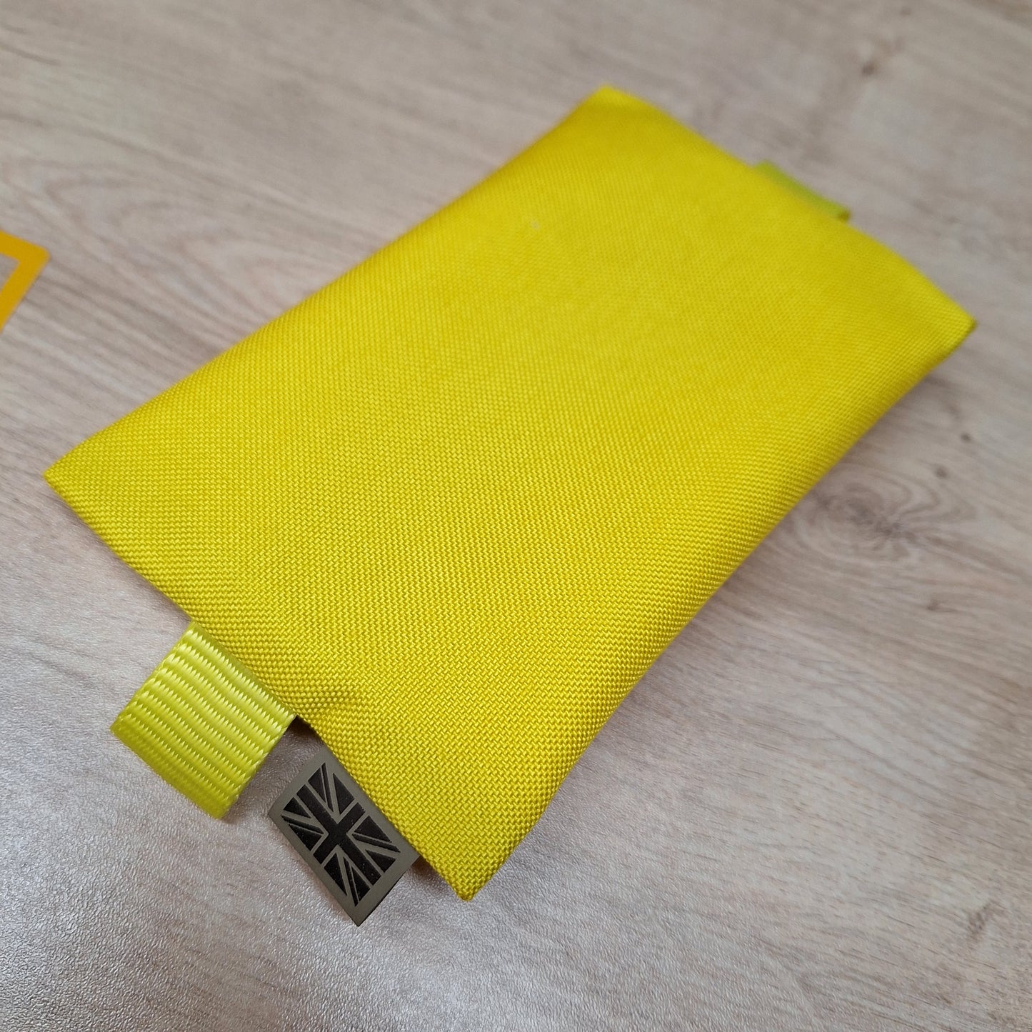 Yellow Small Centre Zip Pouch with Black Zip