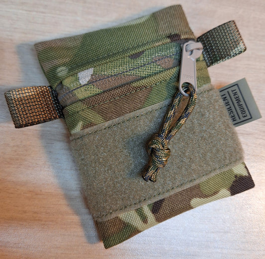 Multi Terrain Pattern Mini Pouch with Light Olive Loop panel