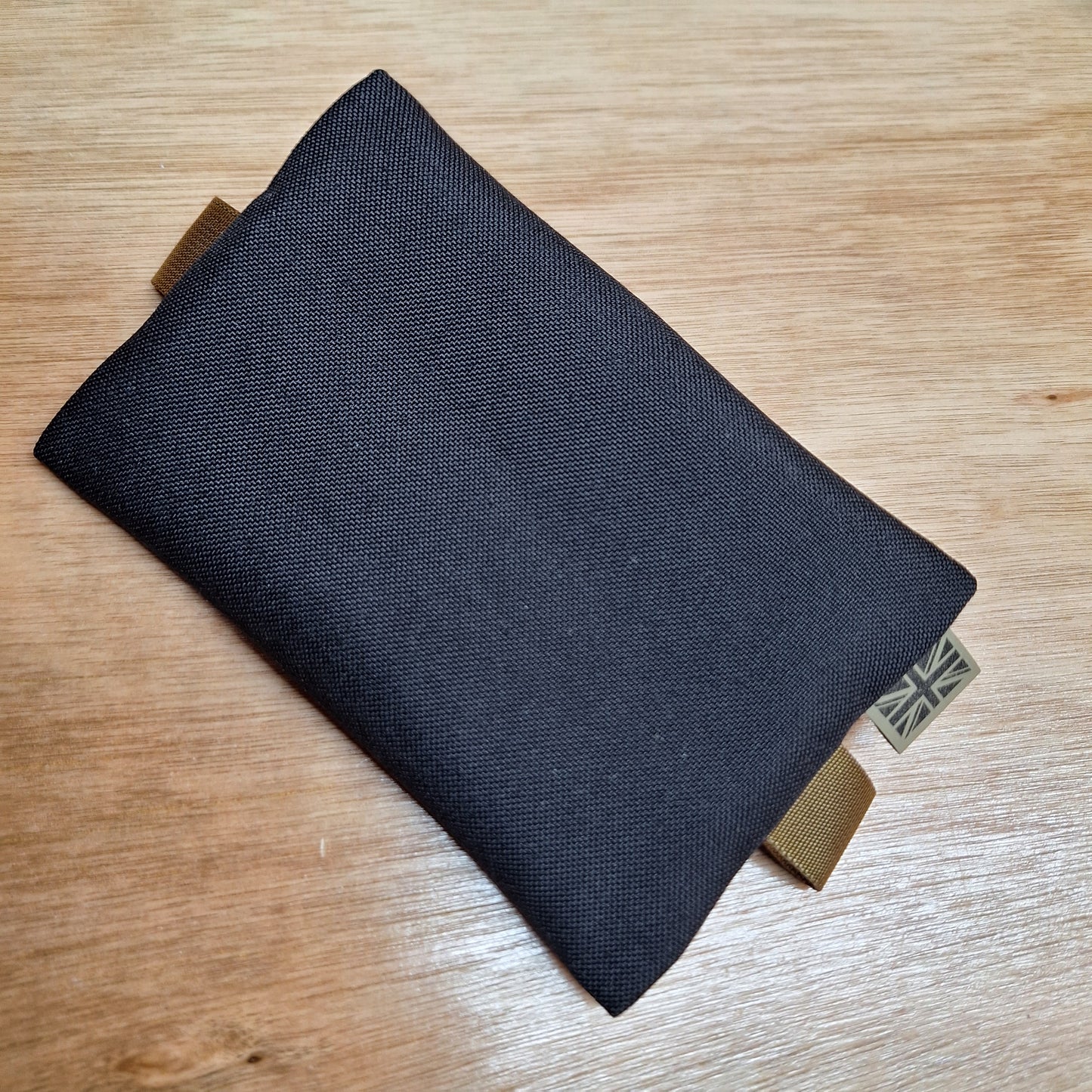 Black Small Centre Zip Pouch with Coyote Brown Zip