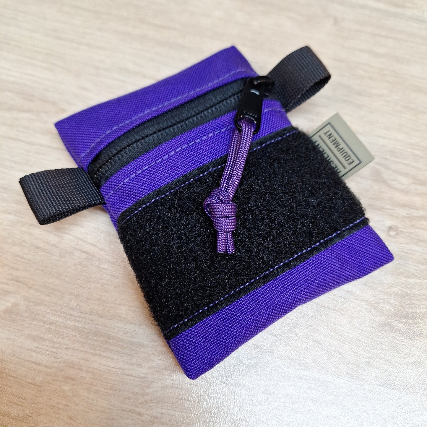 Purple Mini Pouch with Velcro and Orange Lining