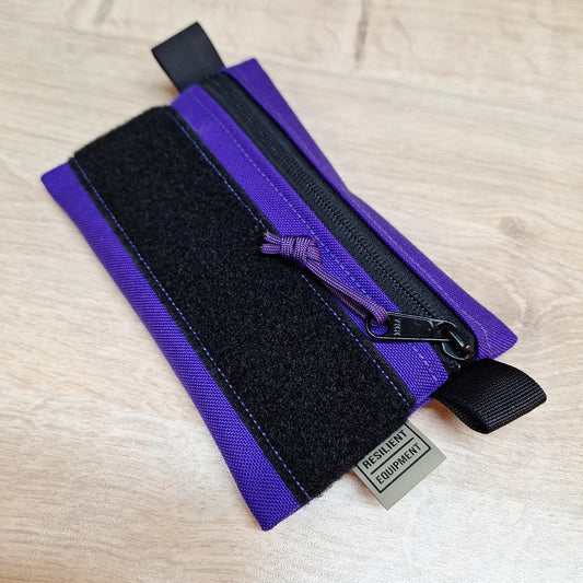 Purple Simple EDC Pouch with Velcro and Orange Lining