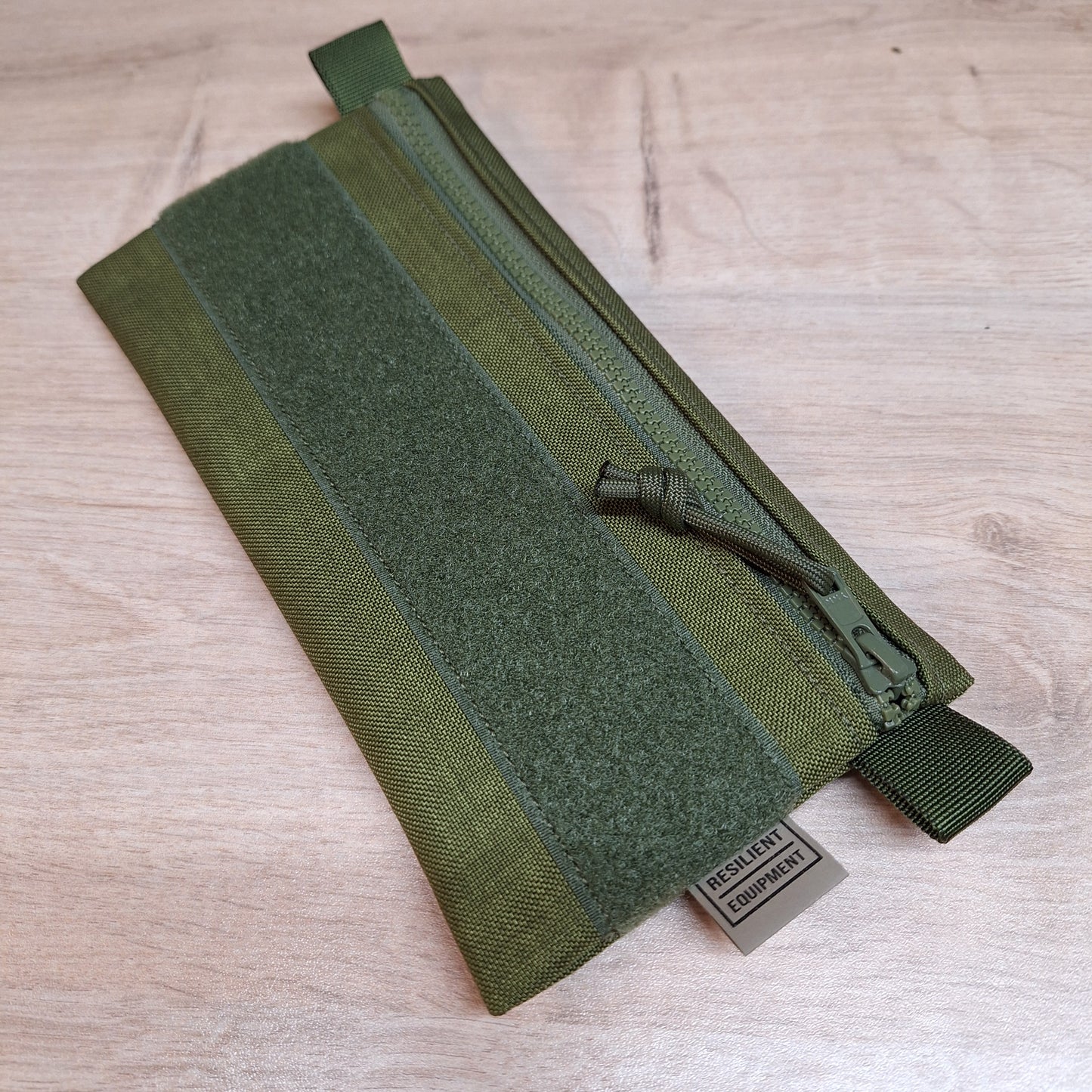 Danish Green License Pouch with Olive Velcro and Lining