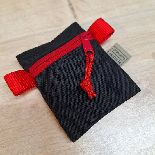 Black Mini Pouch with Red Zip