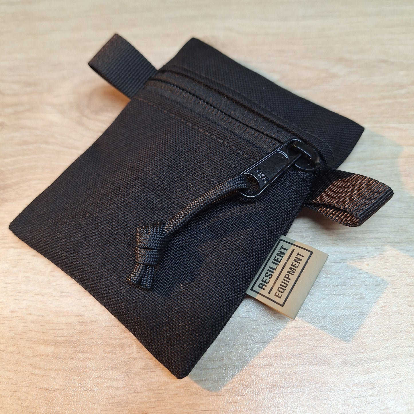 Black Mini Pouch with Flouro Green Lining