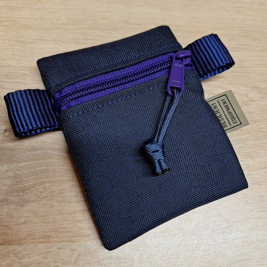 Navy Mini Pouch with Purple Zip