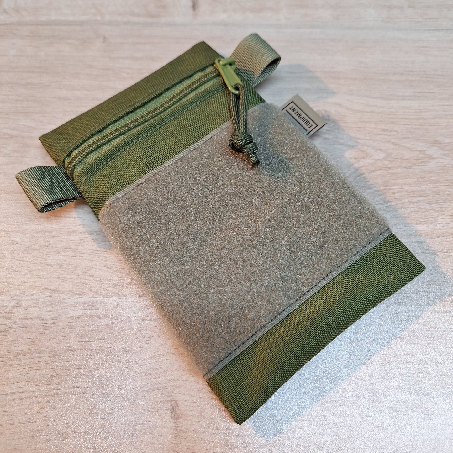 Danish Olive Green Vertical Pouch with Light Olive Velcro