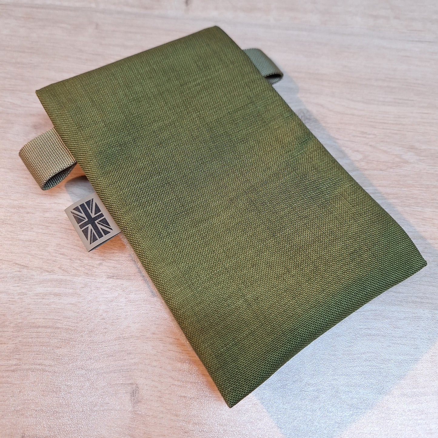 Danish Olive Green Vertical Pouch with Light Olive Velcro