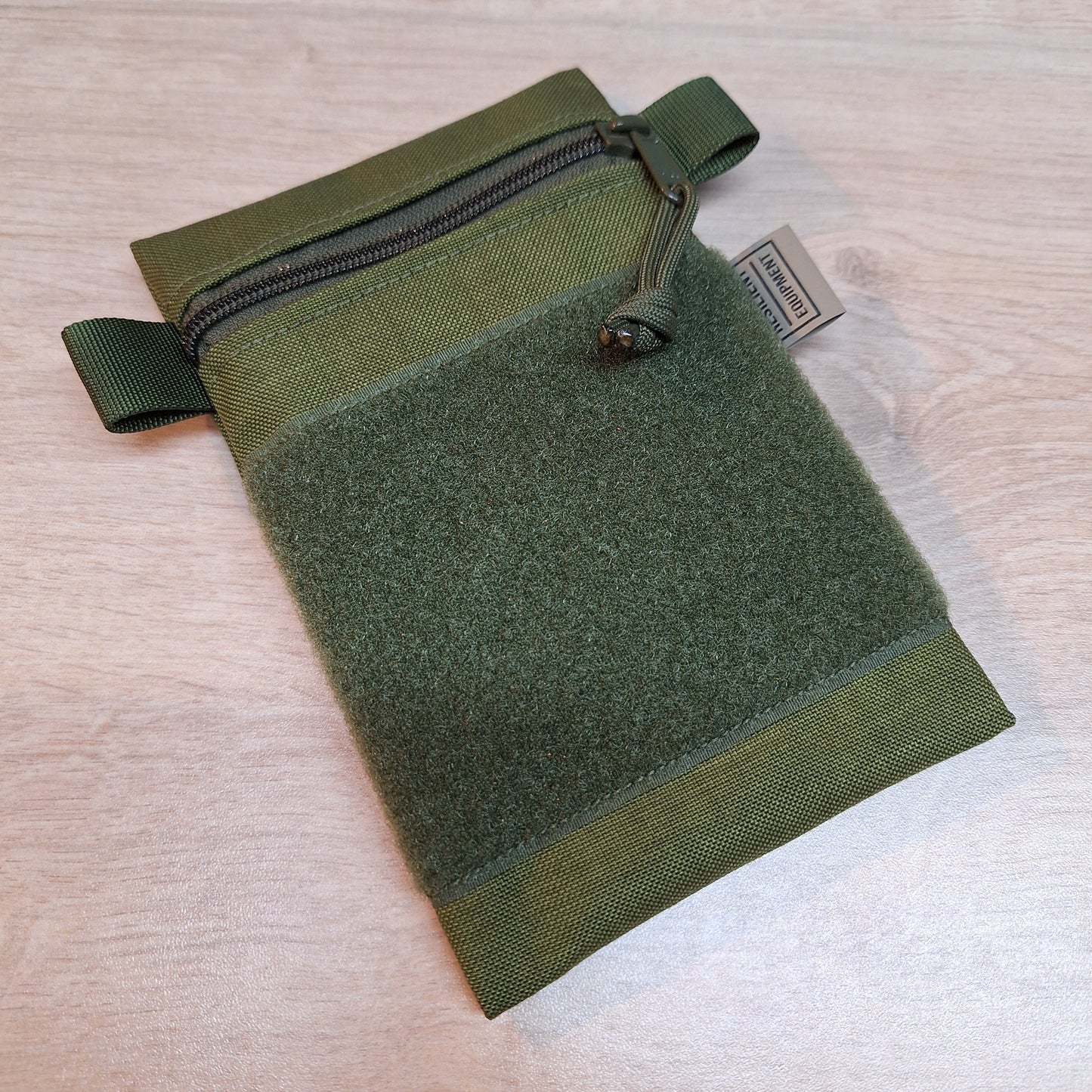 Danish Olive Green Vertical Pouch with Olive Velcro