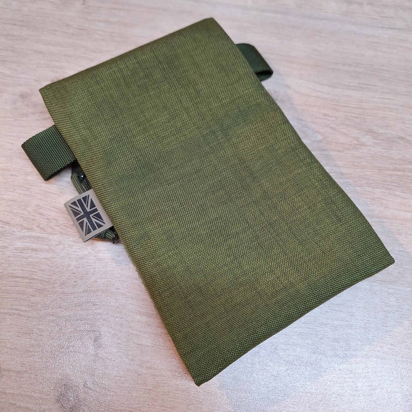 Danish Olive Green Vertical Pouch with Olive Velcro