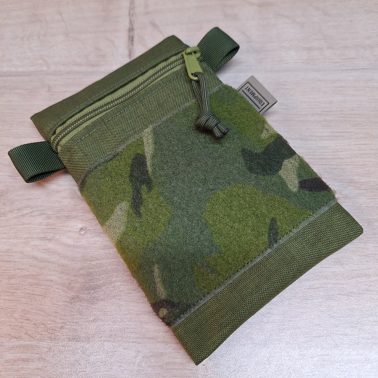 Danish Olive Green Vertical Pouch with Multicam Tropic Velcro