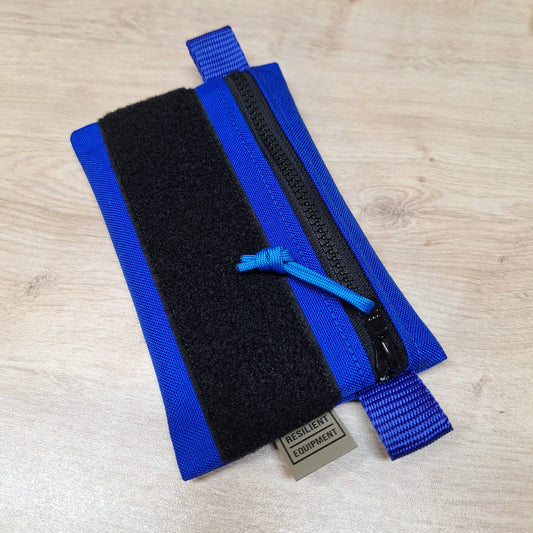 Blue Simple EDC Pouch with Black Velcro