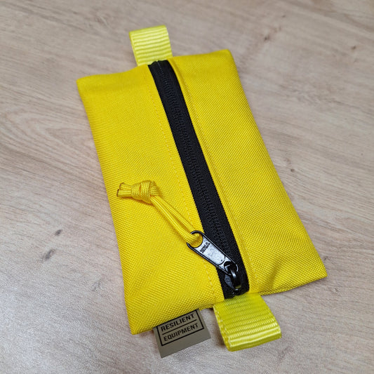 Yellow Small Centre Zip Pouch with Black Zip