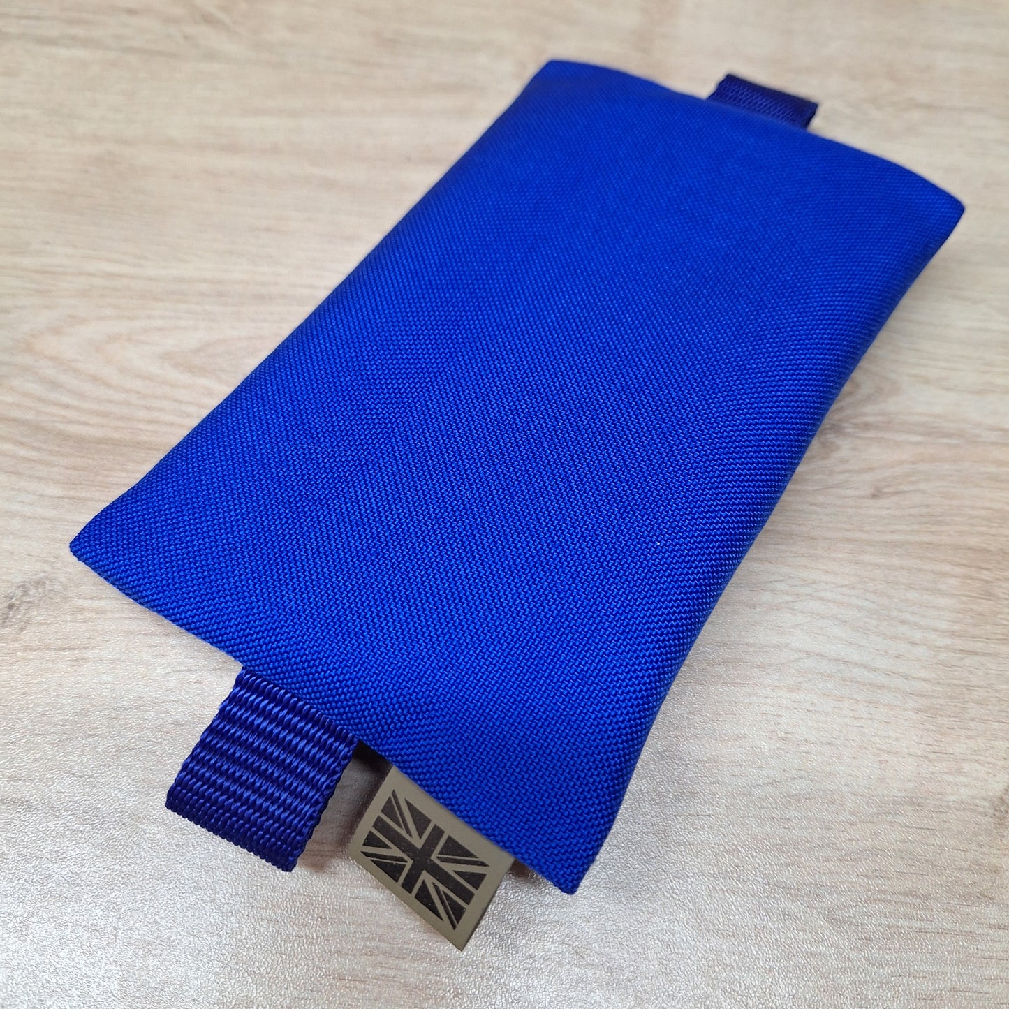 Blue Small Centre Zip Pouch with Black Zip