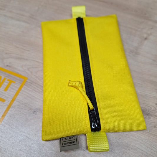 Yellow Medium Centre Zip Pouch with Black Zip