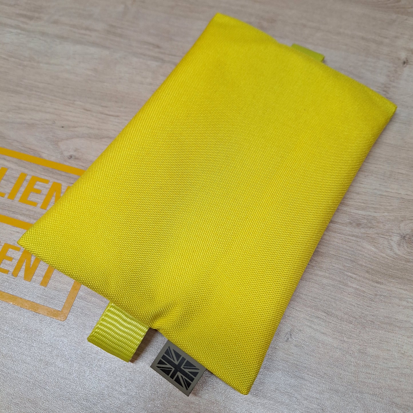 Yellow Medium Centre Zip Pouch with Black Zip