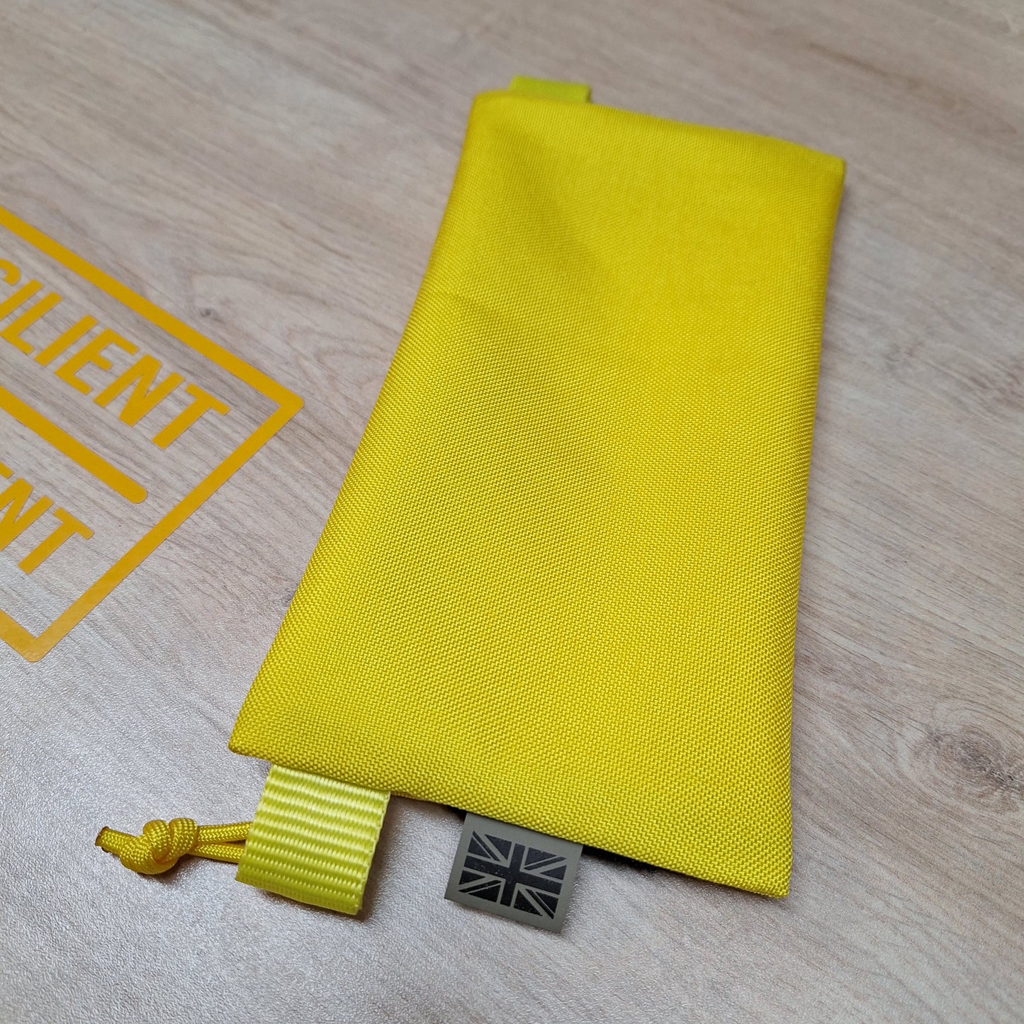 Yellow License Pouch with Black Velcro