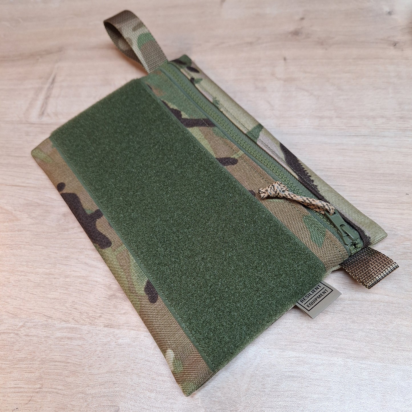 Multi Terrain Pattern A5 Horizontal Pouch with Olive Zip