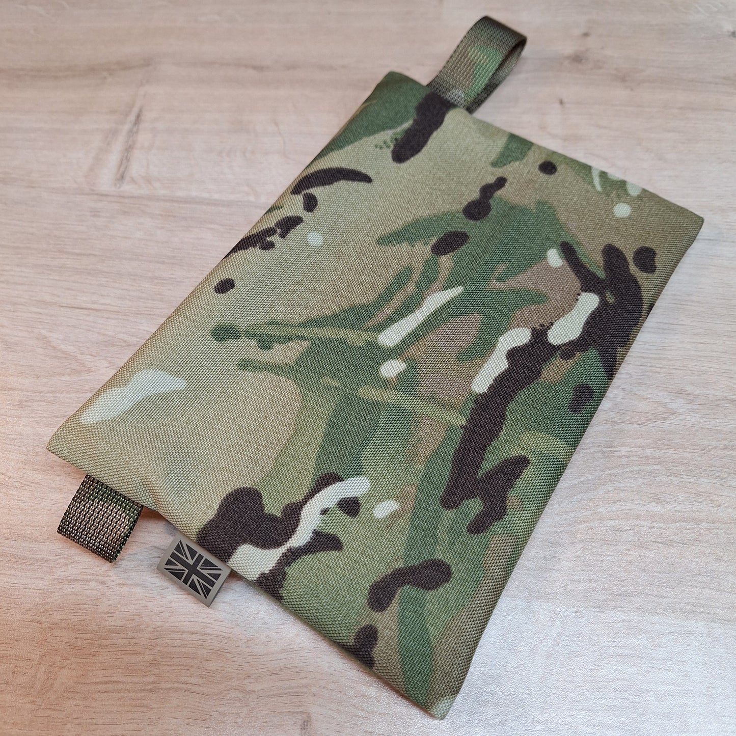 Multi Terrain Pattern A5 Horizontal Pouch with Olive Zip