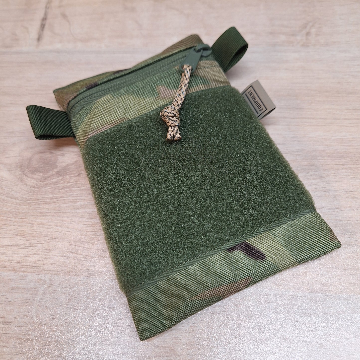 Multi Terrain Pattern Vertical Pouch with Dark Olive Velcro