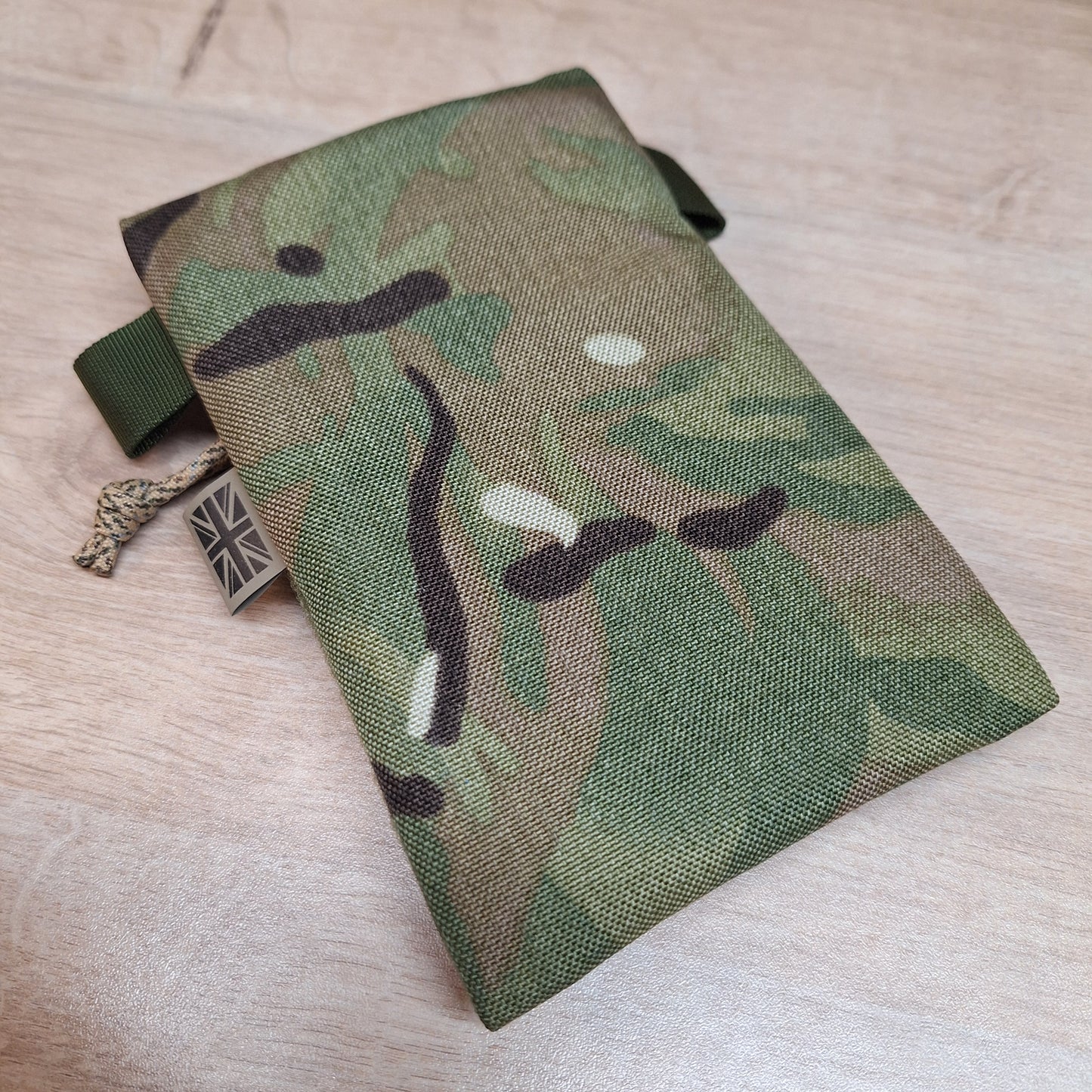 Multi Terrain Pattern Vertical Pouch with Dark Olive Velcro