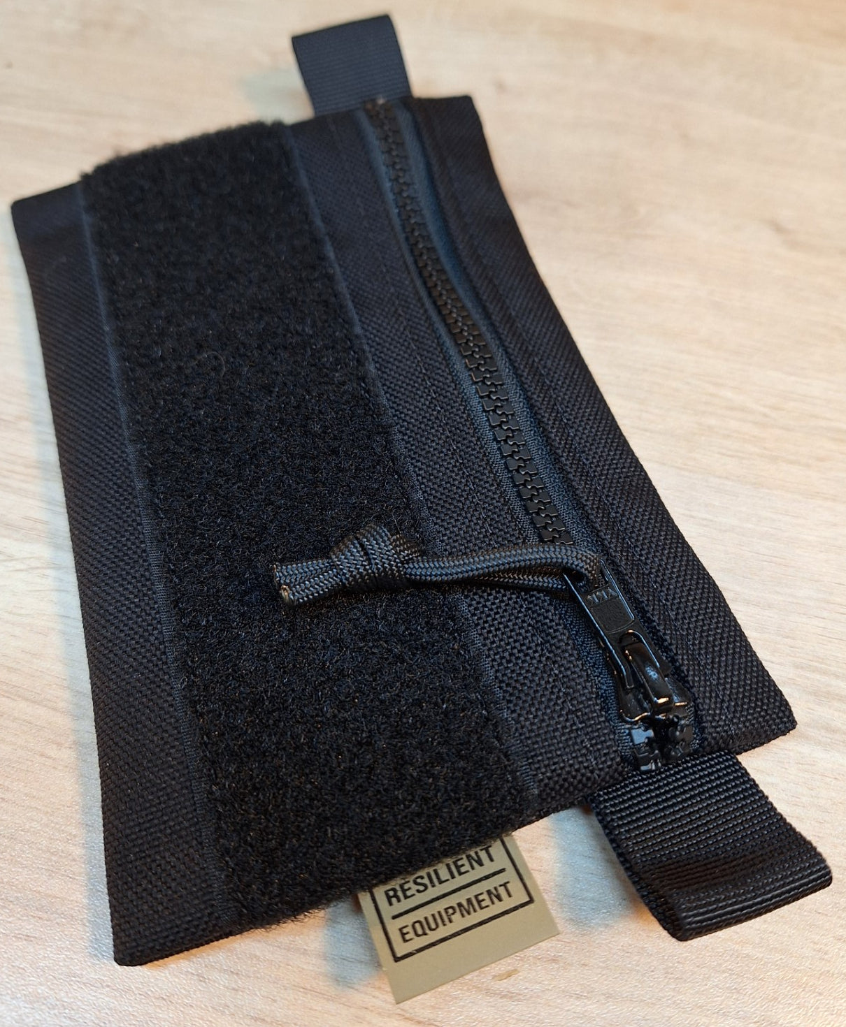 Black Simple EDC Pouch with Velcro