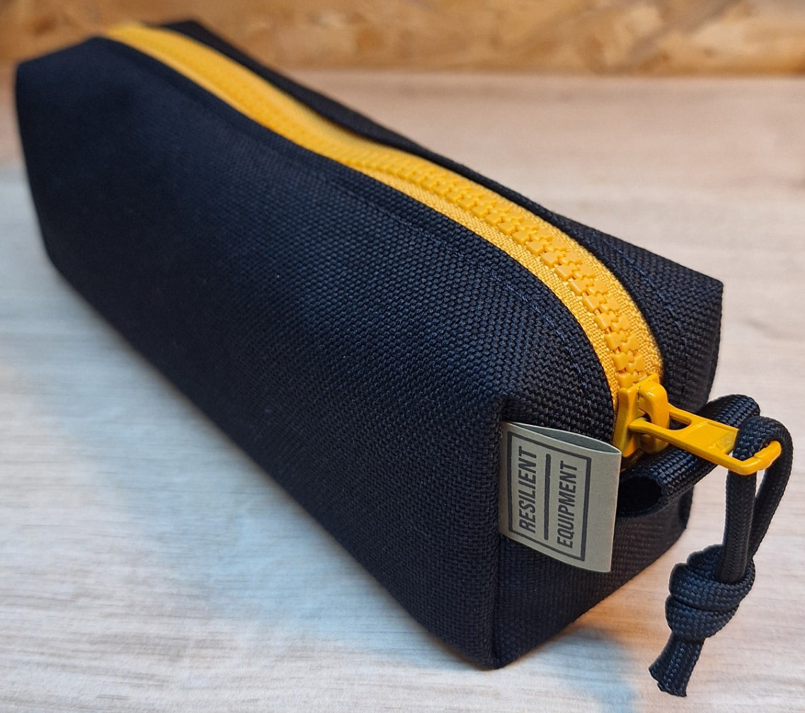 Black Pencil Case with Gold Zip