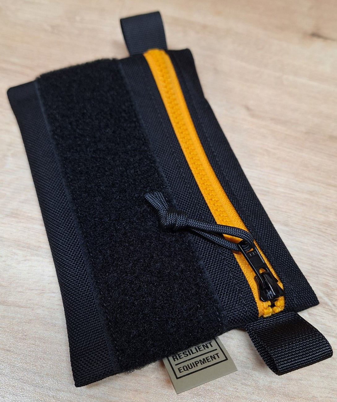 Black Simple EDC Pouch with Gold Zip