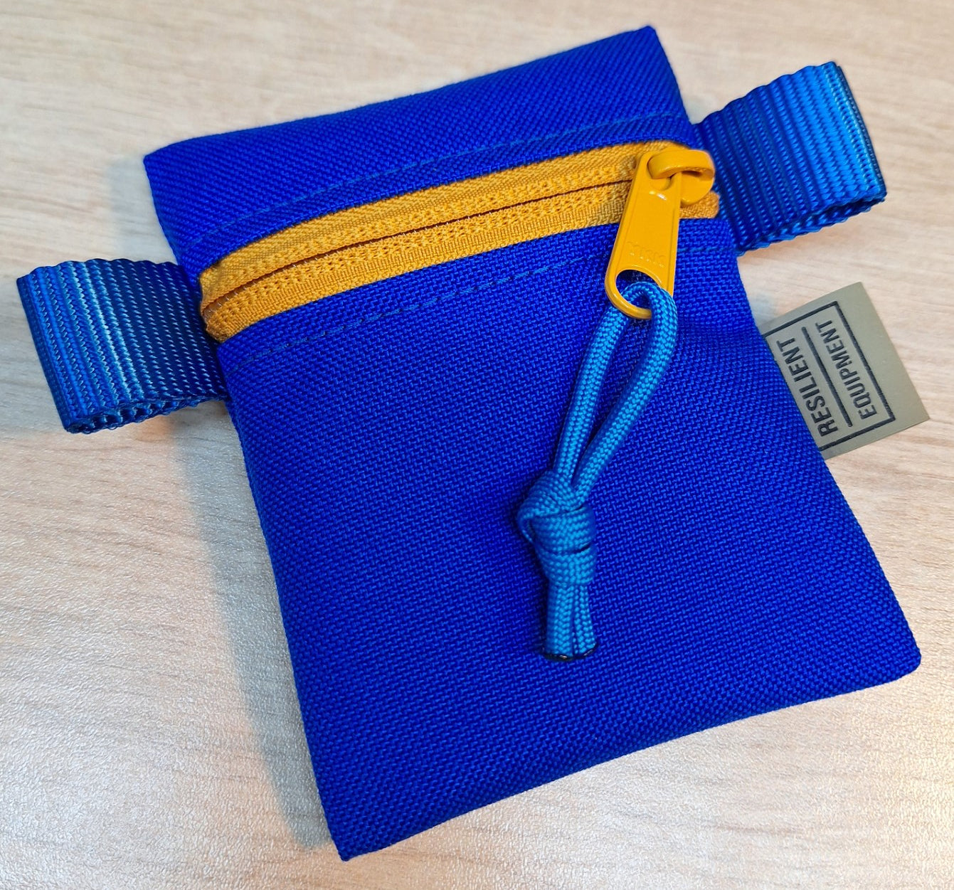 Blue Mini Pouch with Gold Zip