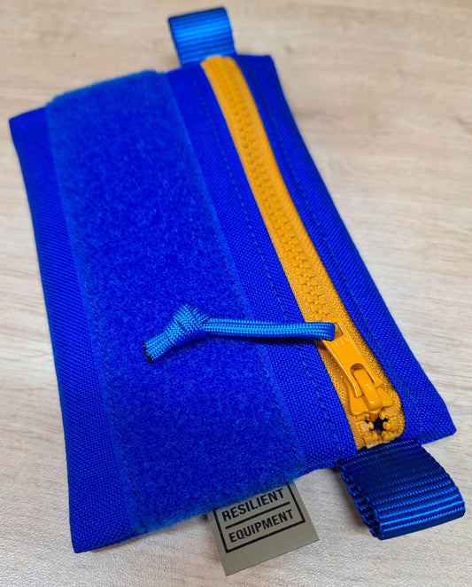 Blue Simple EDC Pouch with Gold Zip