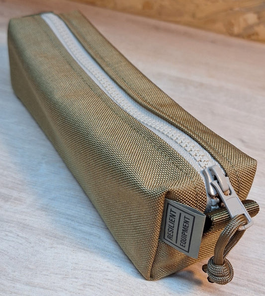 Coyote Brown Pencil Case with Beige Zip