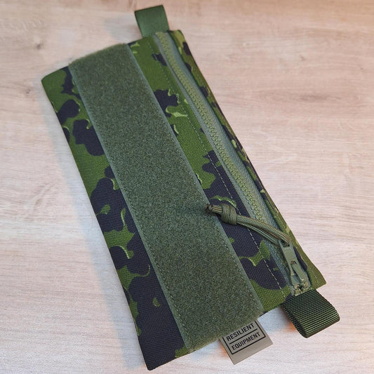 Danish M84 Camouflage License Pouch with Olive Zip and Green Lining