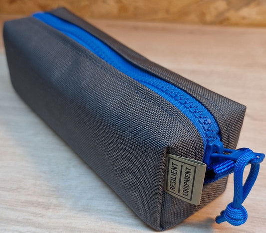 Grey Pencil Case with Blue Zip