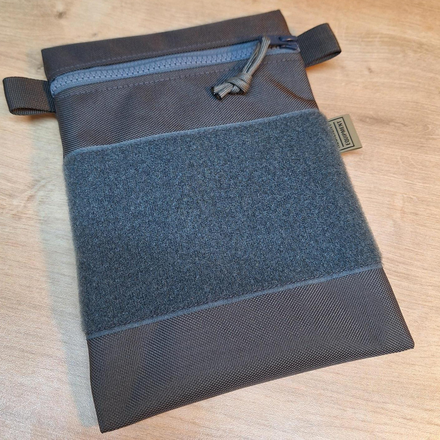 Grey Wide Vertical Pouch with Velcro