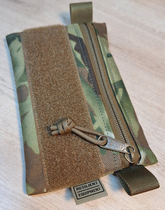 Multi Terrain Pattern Simple EDC Pouch with Coyote zip and Velcro