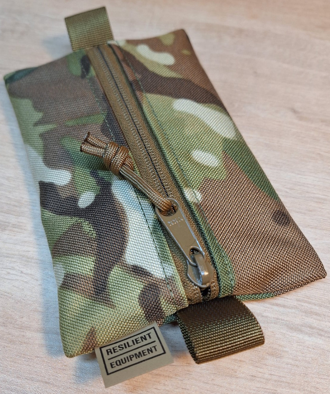 Multi Terrain Pattern Small Centre Zip Pouch With Coyote Zip