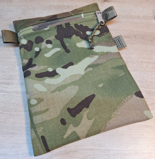 Multi Terrain Pattern Wide Vertical Pouch with Multicam Zip