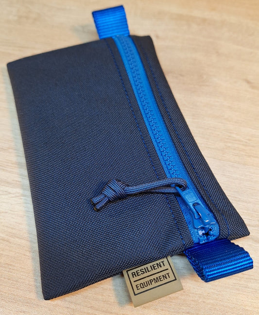 Navy Simple EDC Pouch with Blue Zip