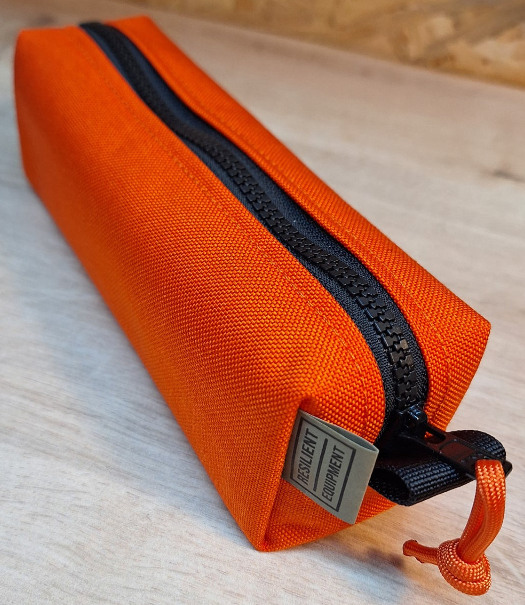 Orange Pencil Case with Black Zip