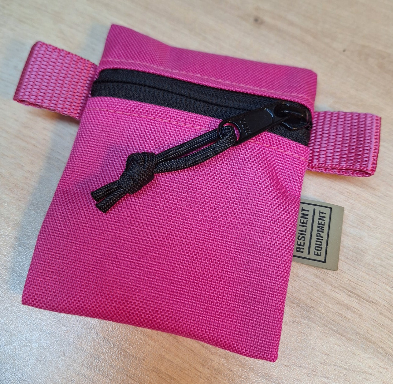 Pink Mini Pouch with Black Zip