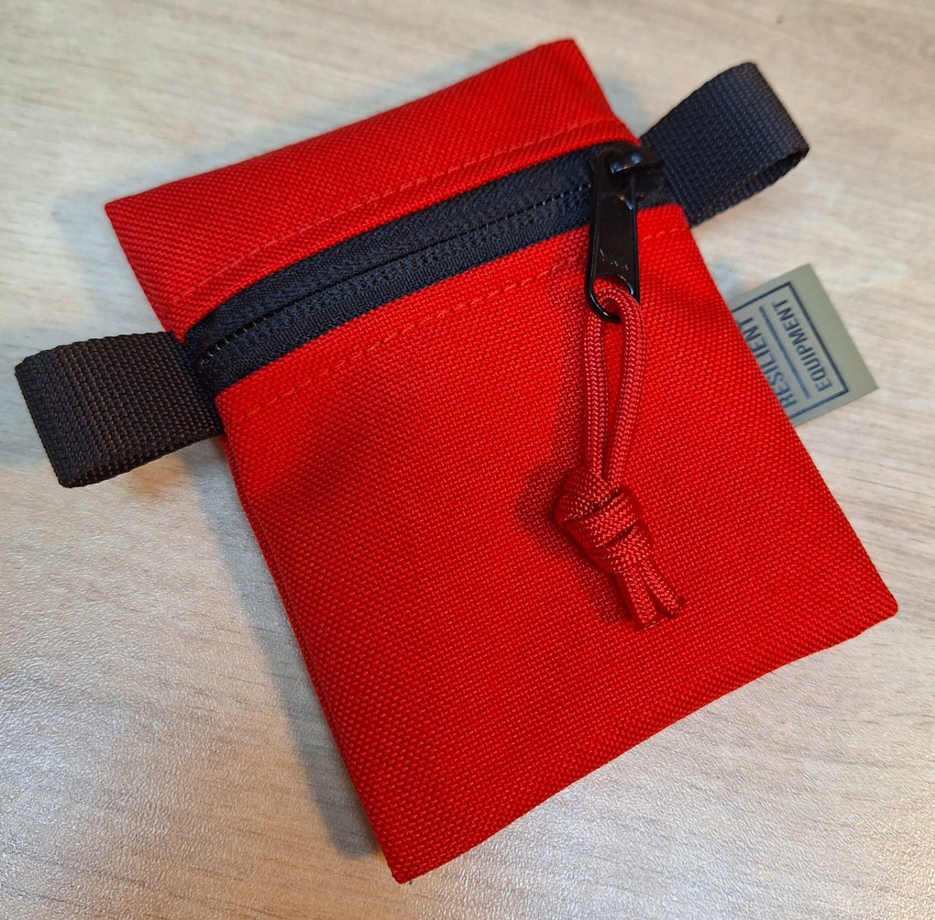 Red Mini Pouch with Black Zip