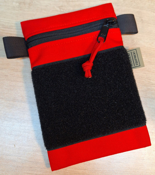 Red Vertical Pouch with Black Velcro Panel