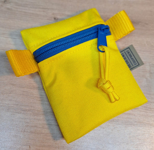 Yellow Mini Pouch with Blue Zip